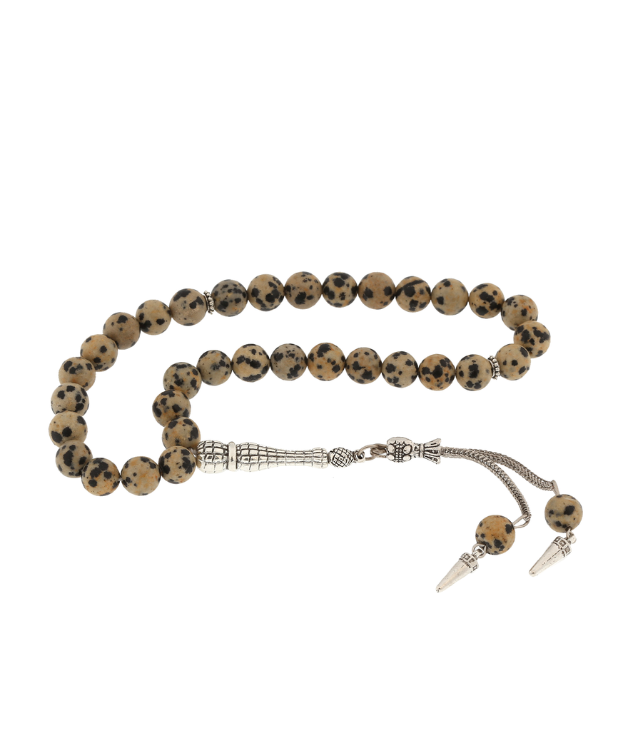 ​Doğaltaş Metal Püsküllü Dalmaçyalı Jasper Taşı Tesbih