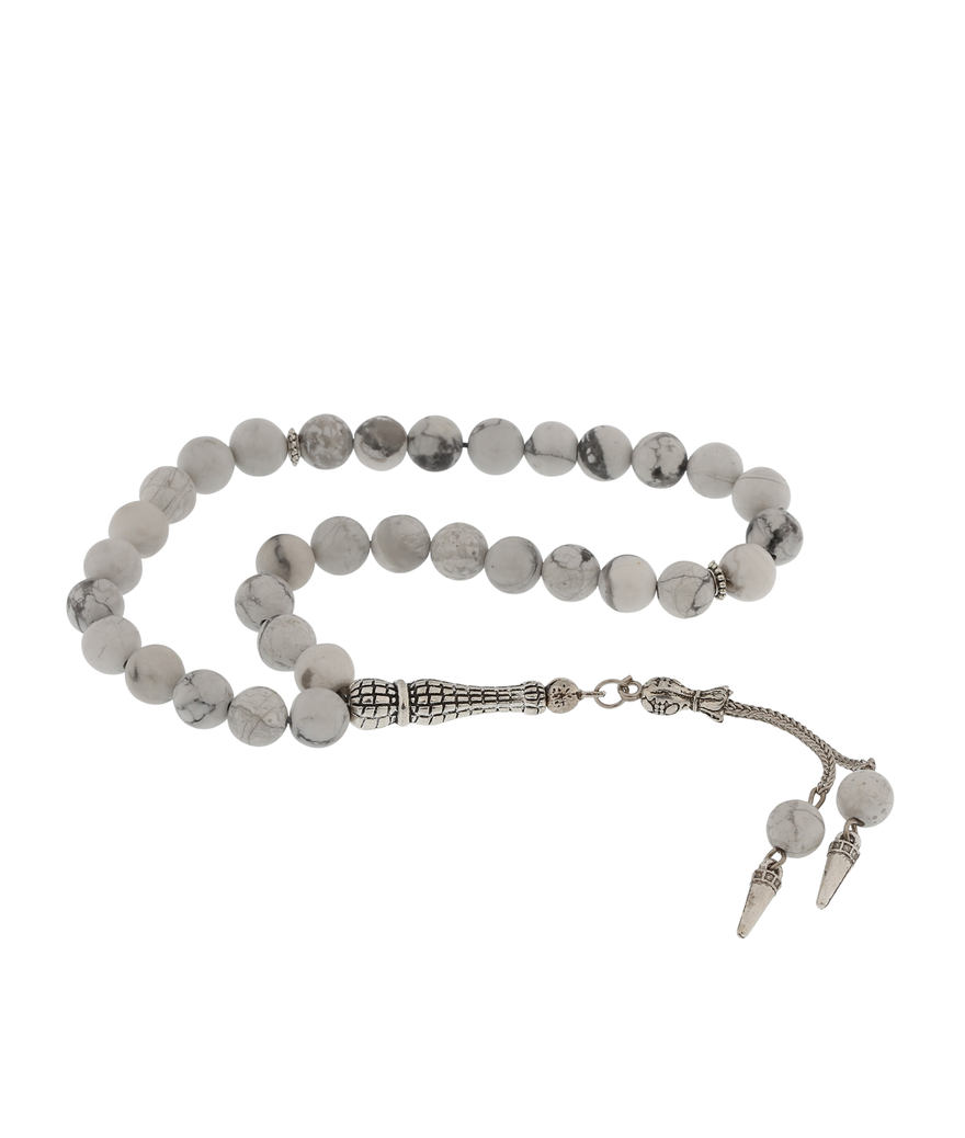 ​Doğaltaş Metal Püsküllü Havlit Taşı Tesbih