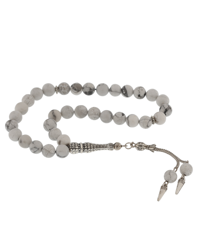 ​Doğaltaş Metal Püsküllü Havlit Taşı Tesbih