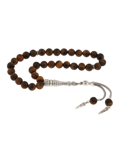 ​Doğaltaş Metal Püsküllü Kaplangözü Taşı Tesbih