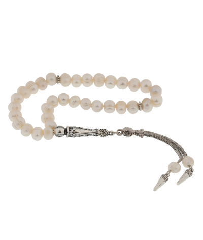 ​Doğaltaş Metal Püsküllü İnci Taşı Tesbih