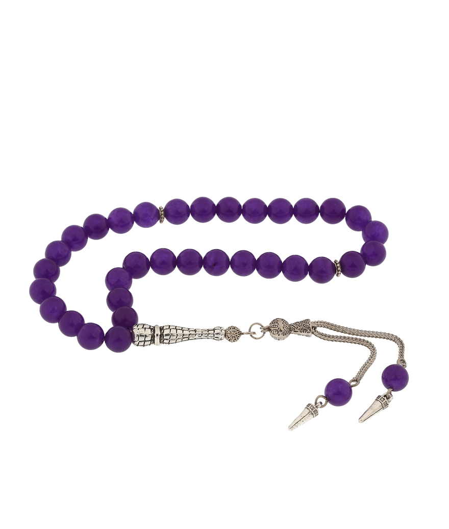 ​Doğaltaş Metal Püsküllü Yeşim Taşı Tesbih