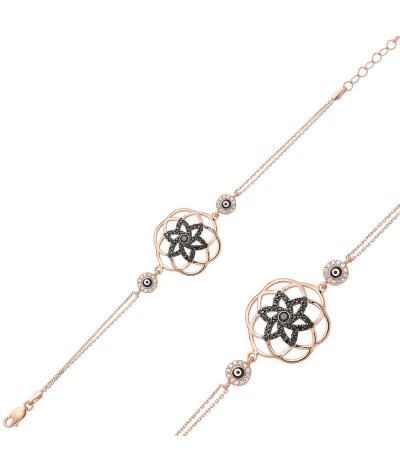 Gümüş Yaşam Çiçeği Bayan Bileklik