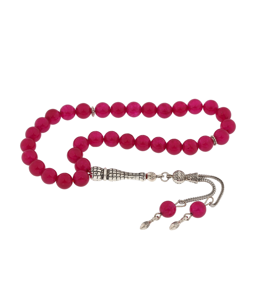 ​Doğaltaş Metal Püsküllü Yeşim Taşı Tesbih