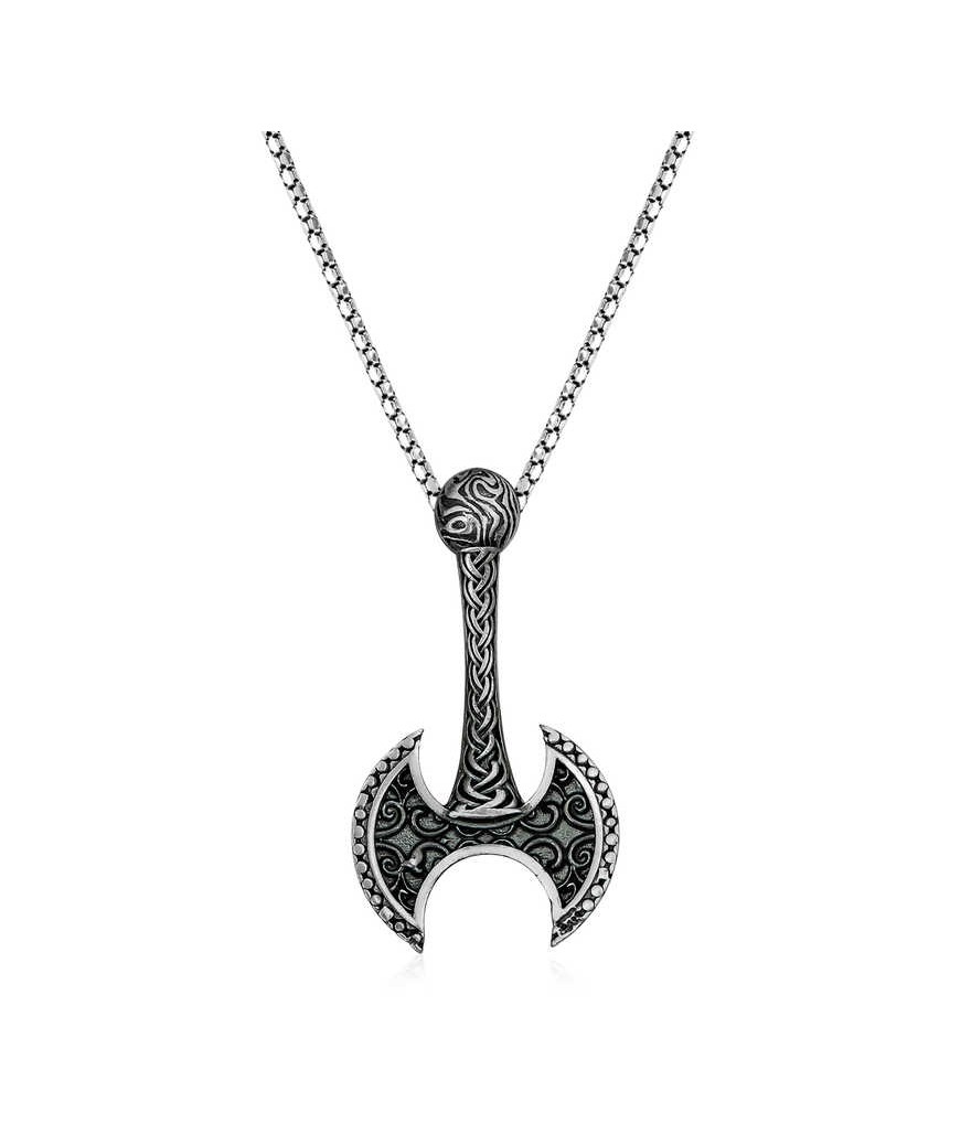 Gümüş Balta Erkek Kolye