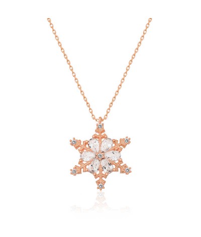 ​Gümüş Kar Çiçeği Bayan Kolye