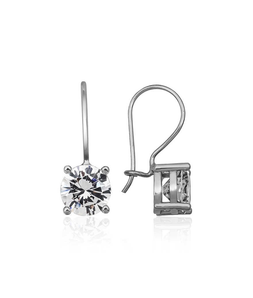 ​Gümüş Sallantılı Tek Taş Küpe