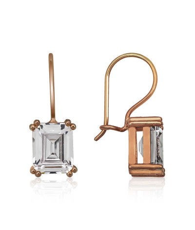 Gümüş Sallantılı Baget Taşlı Bayan Küpe