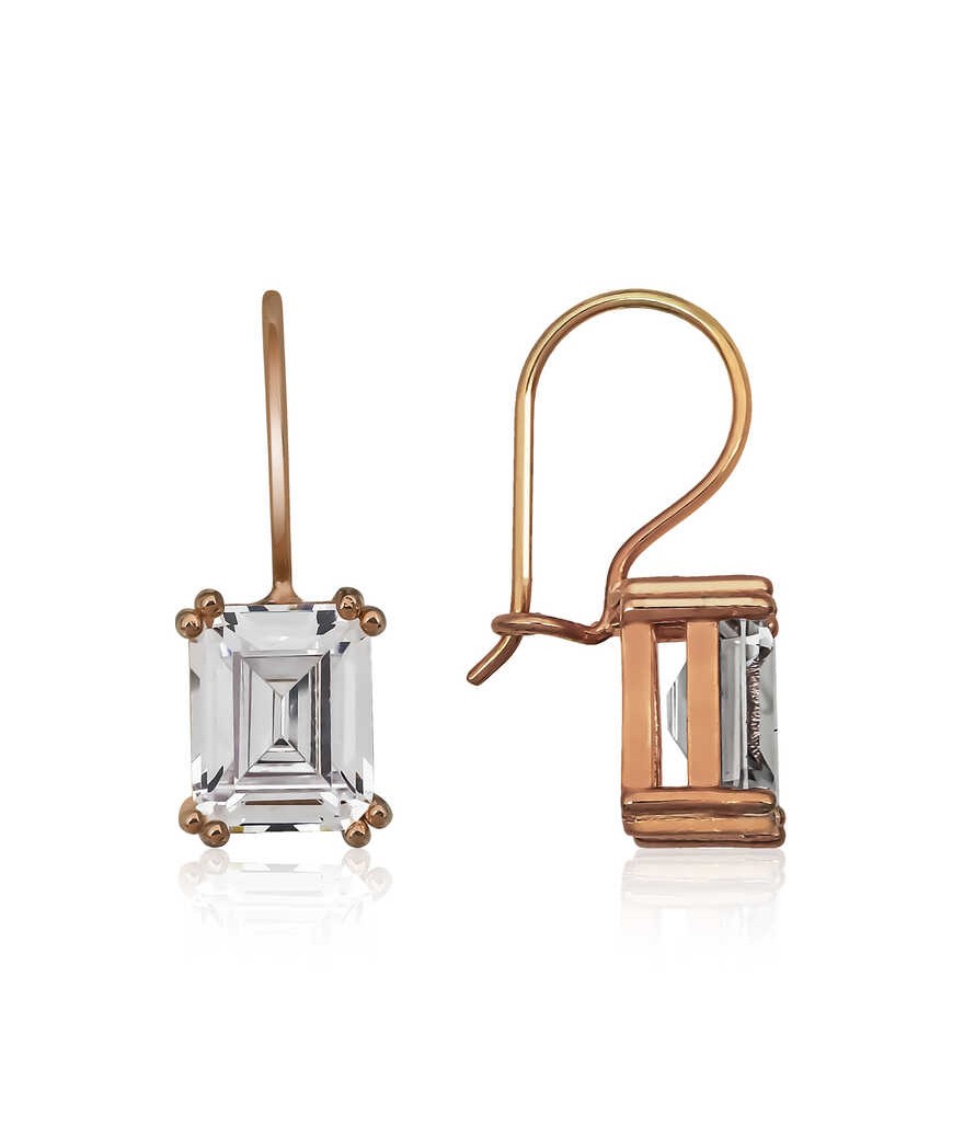 Gümüş Sallantılı Baget Taşlı Bayan Küpe