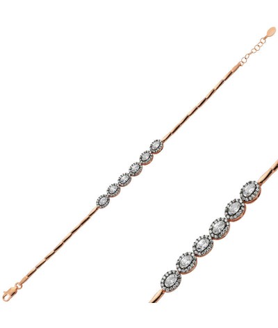 Gümüş Elmas Montür Bayan Bileklik