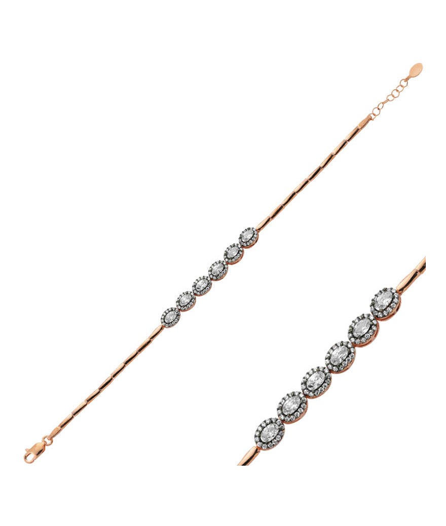 Gümüş Elmas Montür Bayan Bileklik