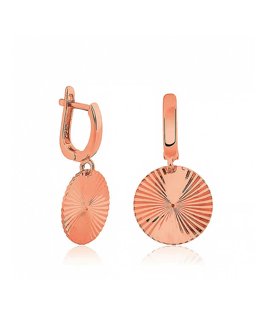 ​Gümüş Desenli Rose Pul Küpe