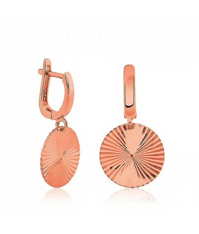 ​Gümüş Desenli Rose Pul Küpe