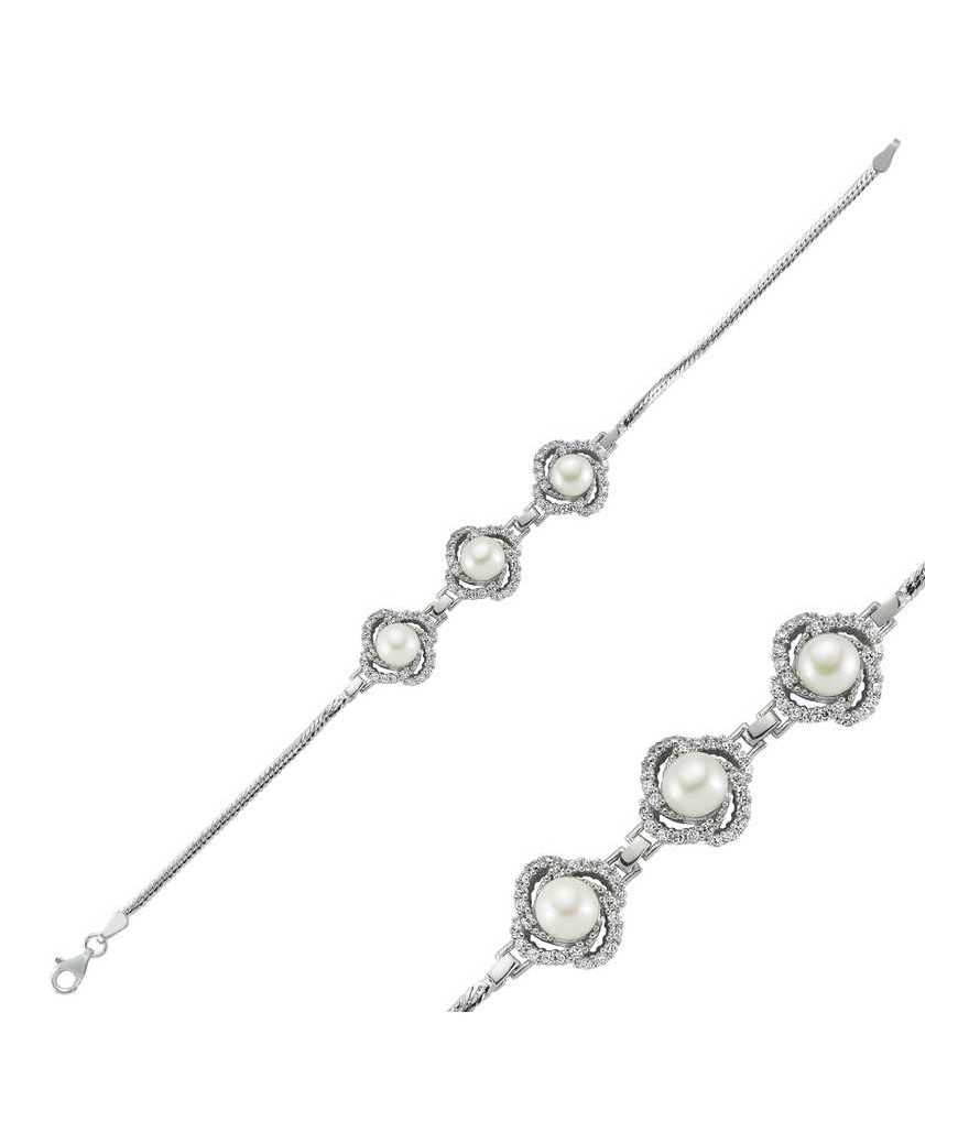 Gümüş İnci Bayan Bileklik