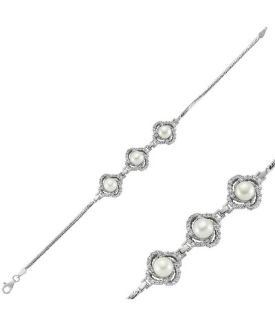 Gümüş İnci Bayan Bileklik