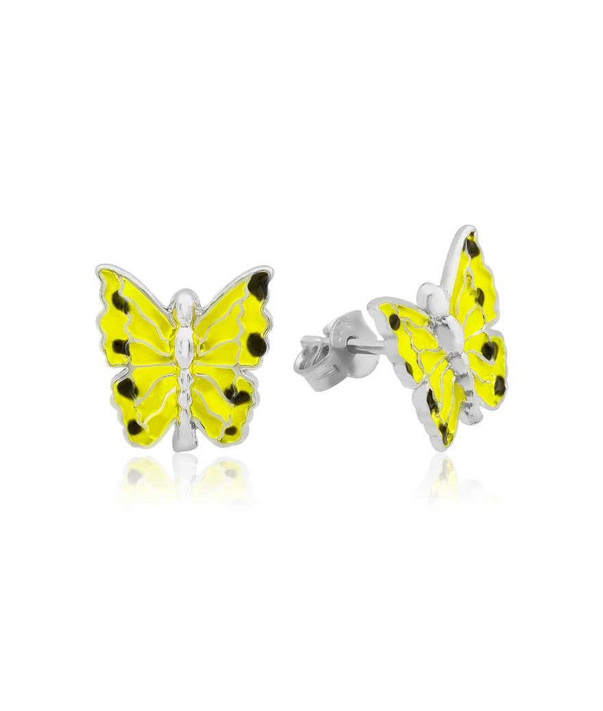 Gümüş Sarı Kelebek Çocuk Küpesi