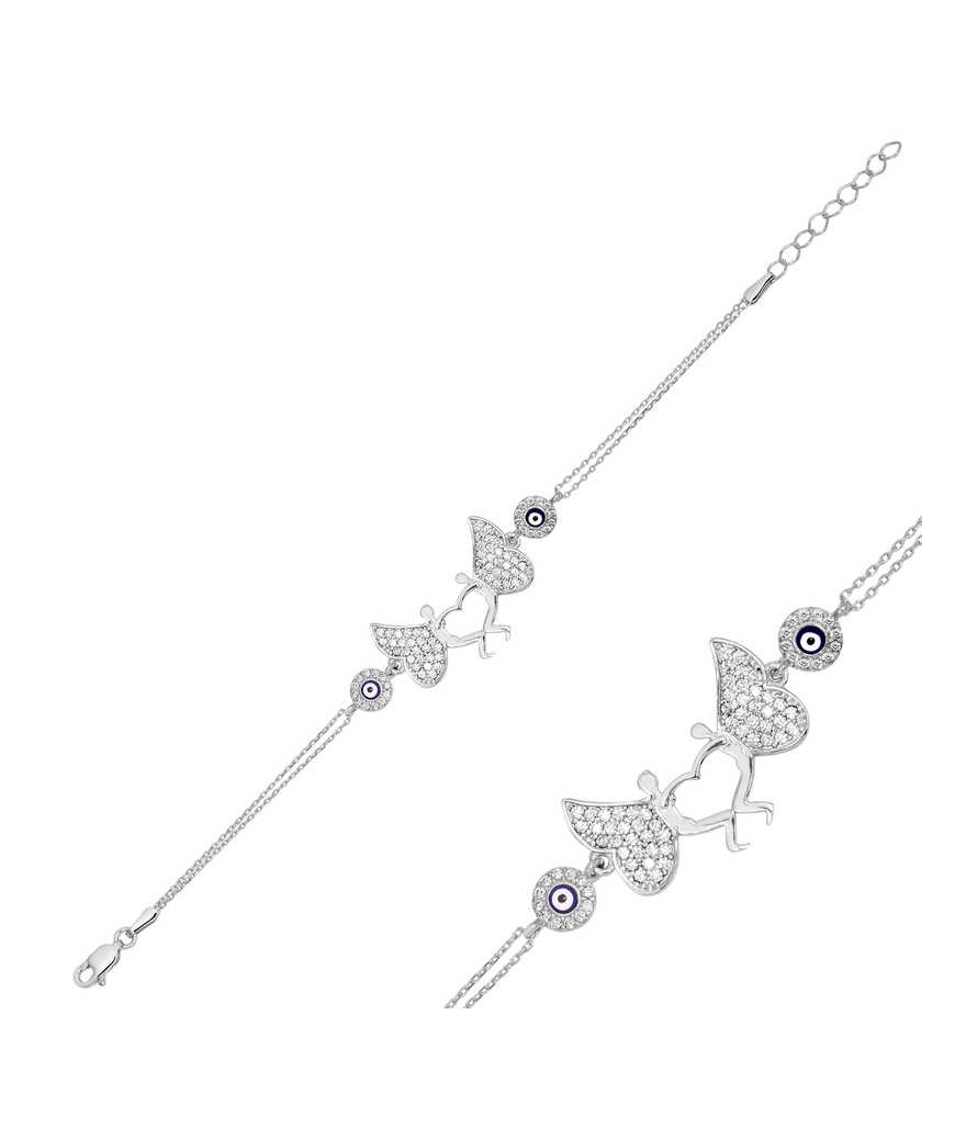 Gümüş Aşık Melekler Bayan Bileklik