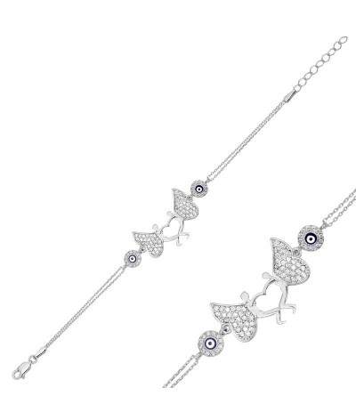 Gümüş Aşık Melekler Bayan Bileklik