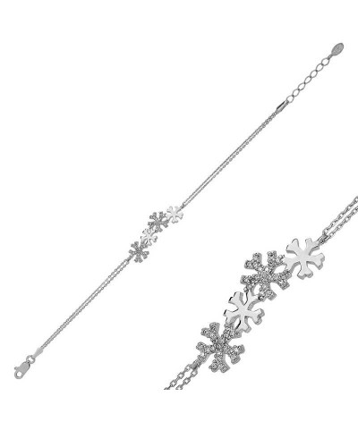 Gümüş Kar Taneleri Bayan Bileklik