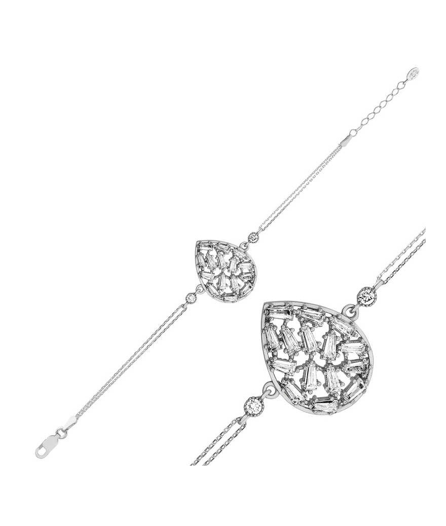 Gümüş Su Damlası Bayan Bileklik