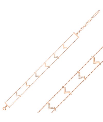 Gümüş V Bayan Bileklik
