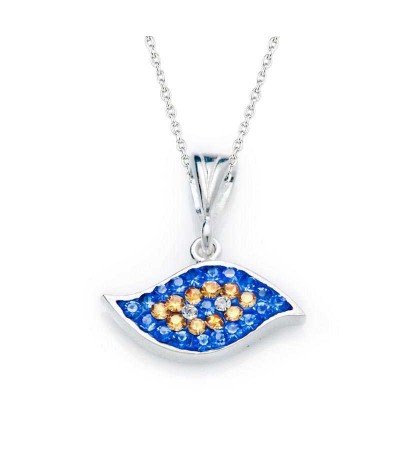 Gümüş Nazar Gözlü Bayan Kolye