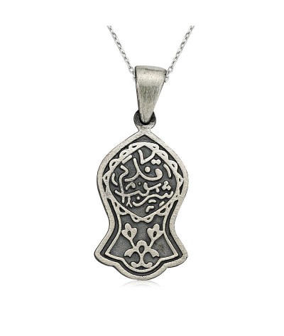 Gümüş Kadem-i Şerif Kolye