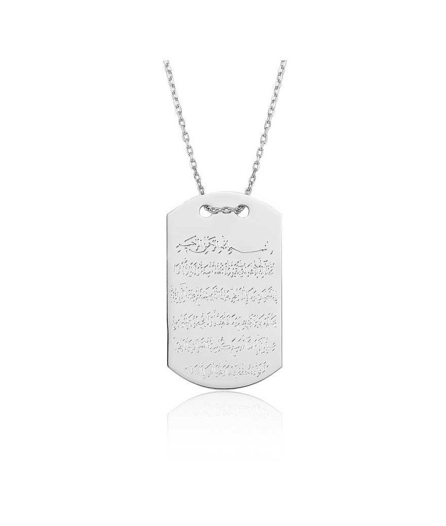 Gümüş Ayetel Kürsi Bayan Kolye