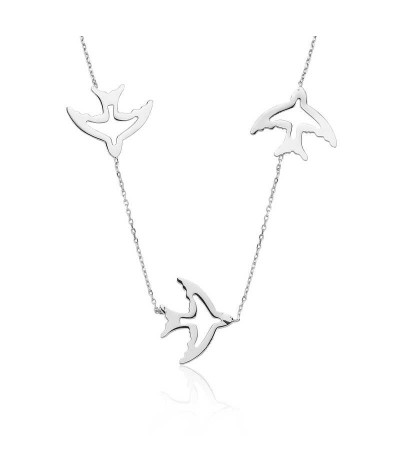 Gümüş Kırlangıç Bayan Kolye