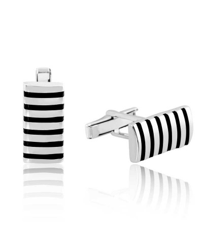 Gümüş Çizgili Kol Düğmesi