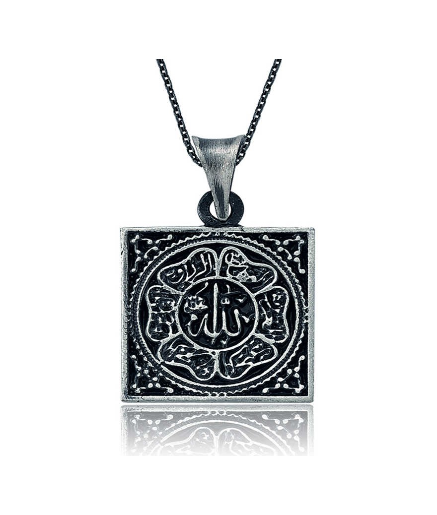 Gümüş Allah Yazılı Bayan Kolye