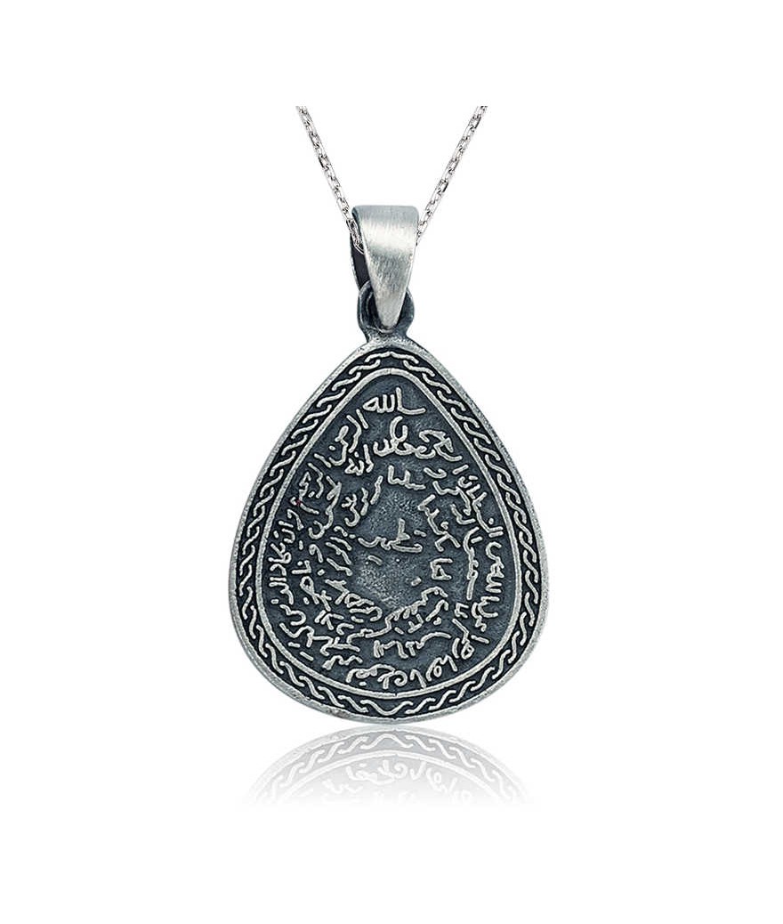 Gümüş Kıtmir Duası Damla Kolye