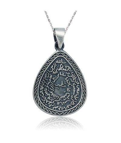 Gümüş Kıtmir Duası Damla Kolye