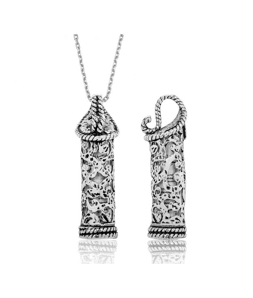 Gümüş Cevşen Bayan Kolye