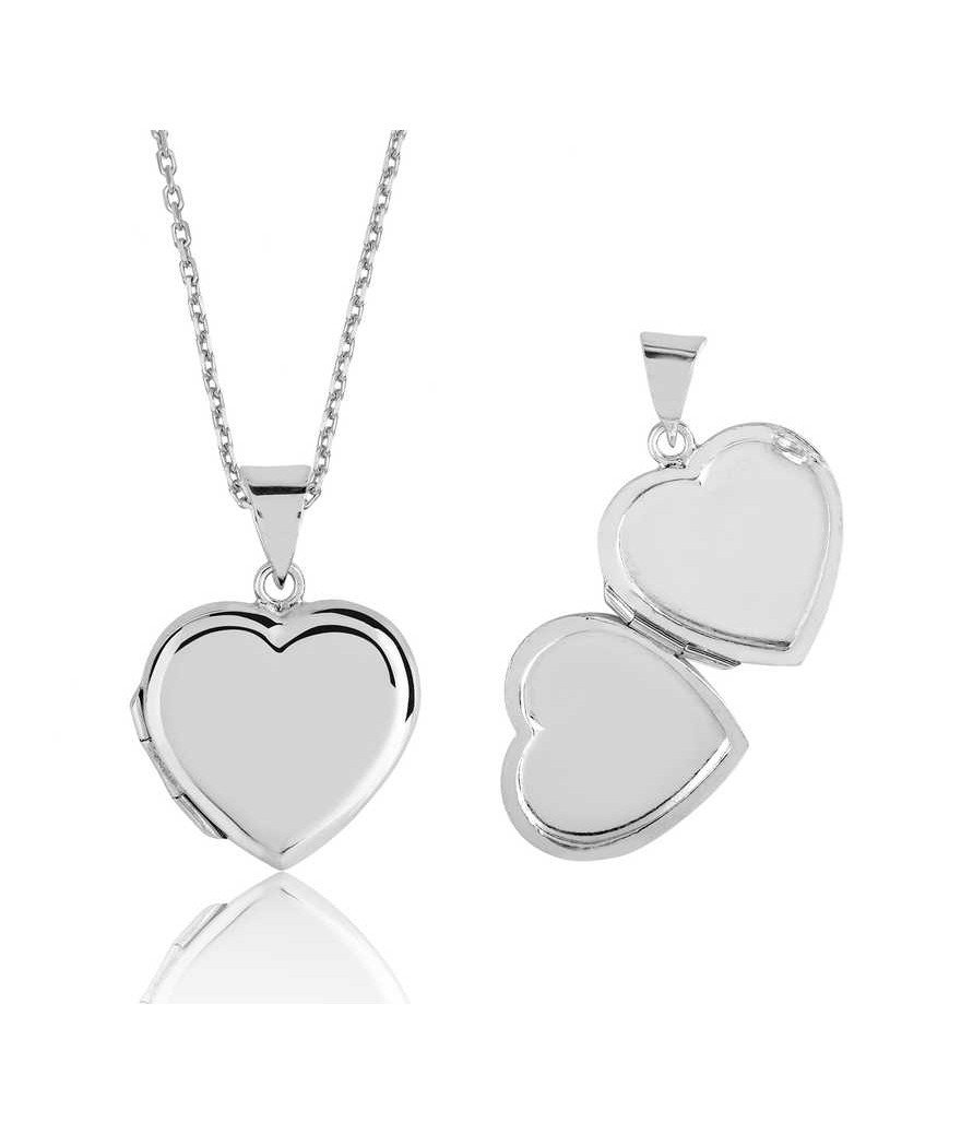 Gümüş Kapaklı Kalp Kolye
