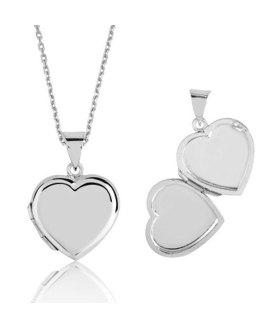 Gümüş Kapaklı Kalp Kolye