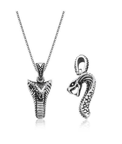 Gümüş Yılan Erkek Kolye