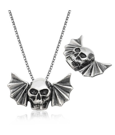 Gümüş Kuru Kafa Erkek Kolye