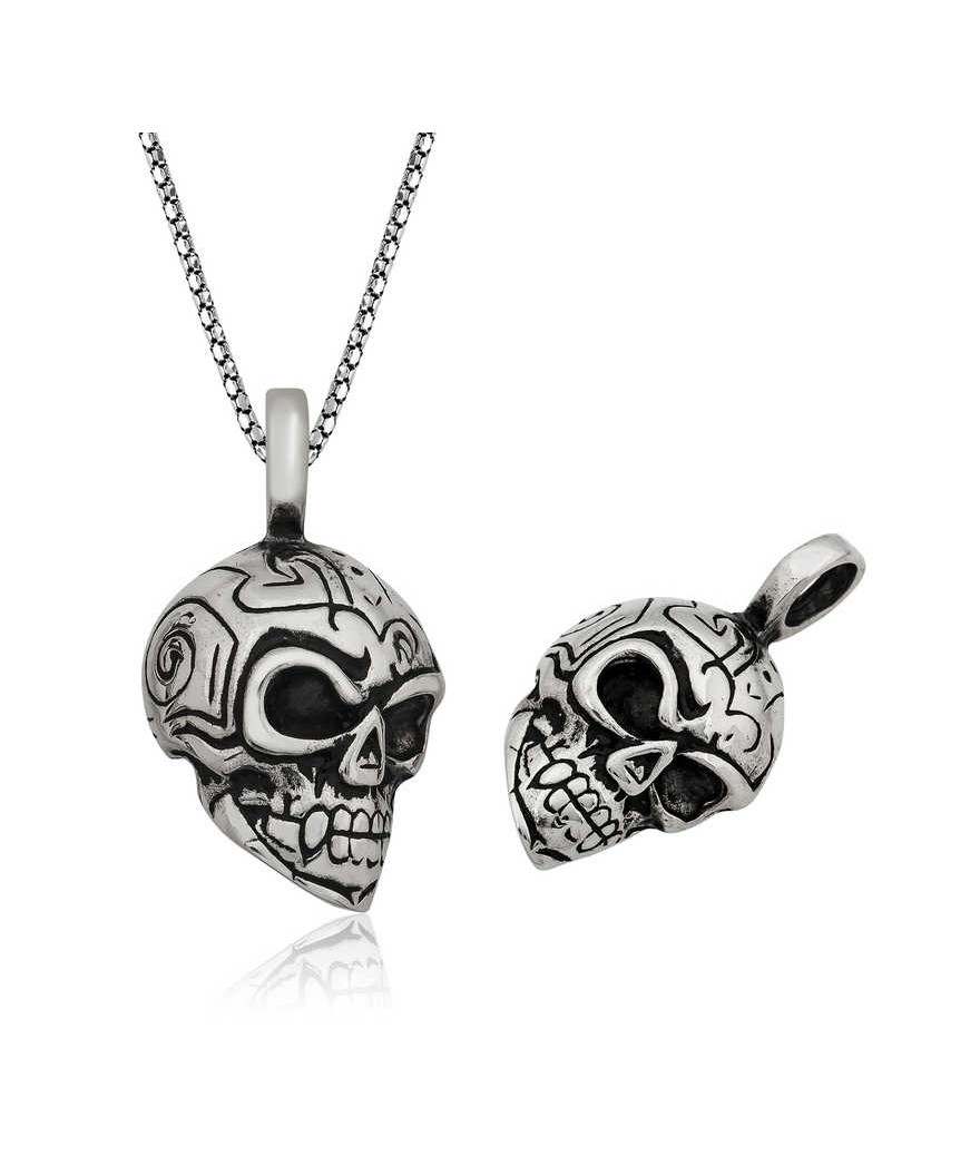 Gümüş Kuru Kafa Kolye