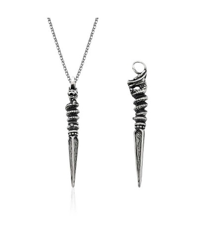 Gümüş Kuru Kafa Kama Erkek Kolye