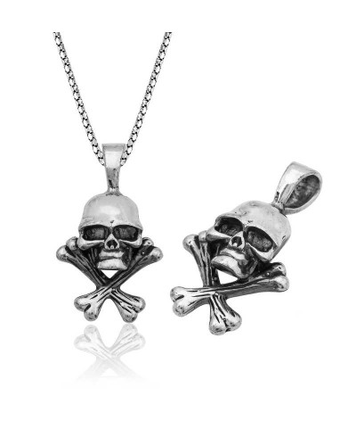 Gümüş Kuru Kafa Kolye