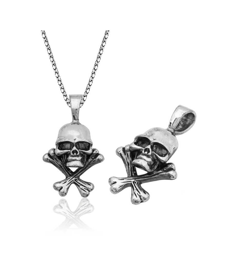 Gümüş Kuru Kafa Kolye