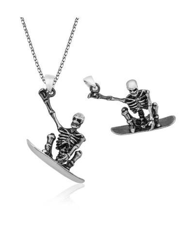 Gümüş Kuru Kafa Kolye