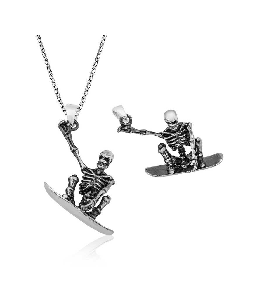 Gümüş Kuru Kafa Kolye