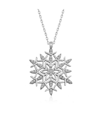 Gümüş Kar Tanesi Kolye
