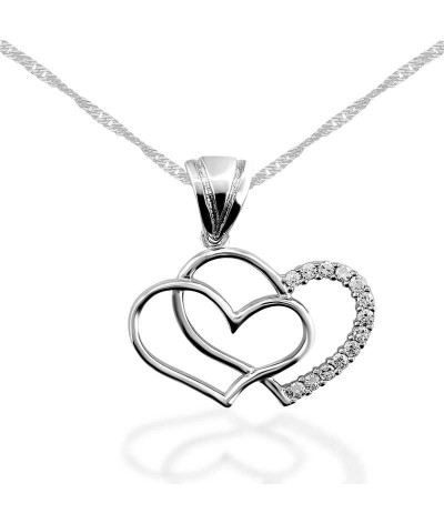 Gümüş Kalpli Bayan Kolye