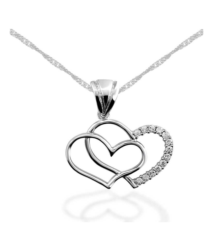 Gümüş Kalpli Bayan Kolye