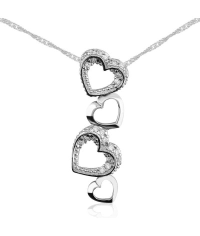 Gümüş Kalpler Bayan Kolye