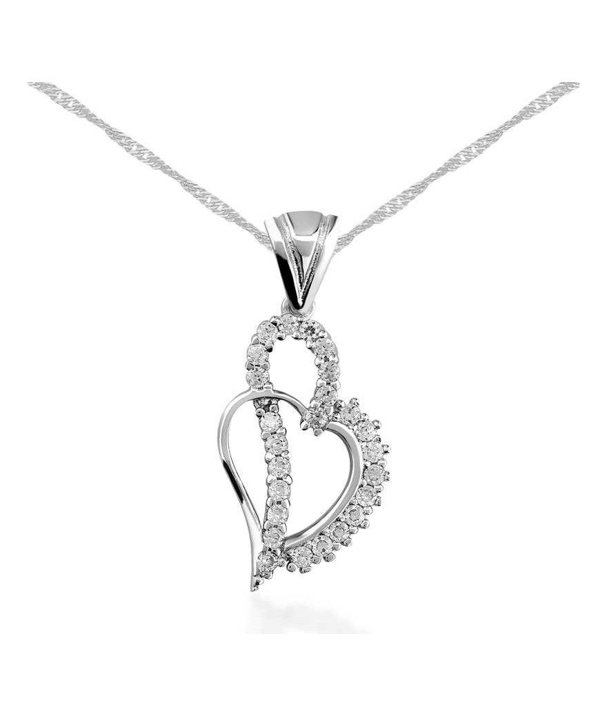 Gümüş Kalpli Bayan Kolye