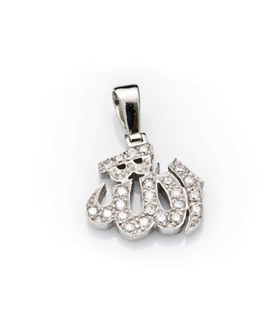 Gümüş Allah Yazılı Bayan Kolye